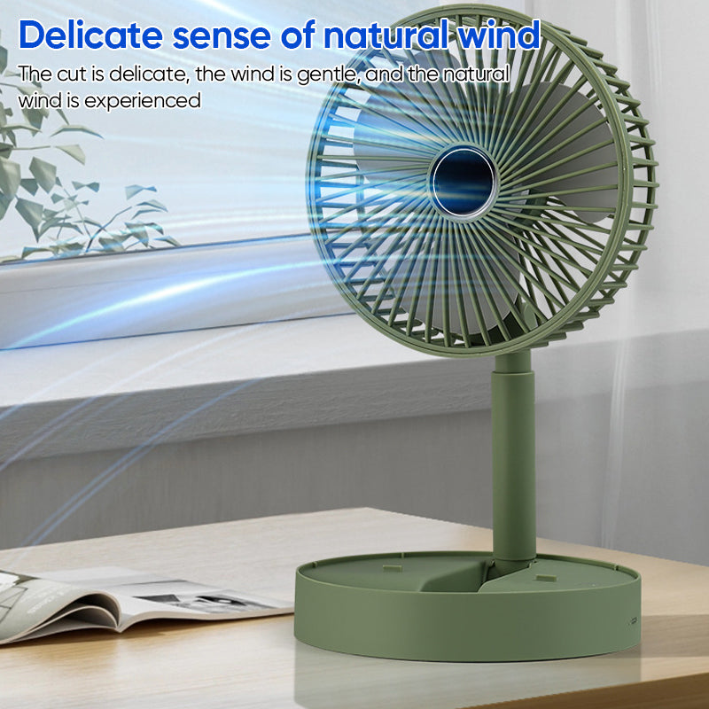 Telescopic Folding Fan - USB Rechargeable, Aluminium Alloy, 2000mAh Battery, view 4