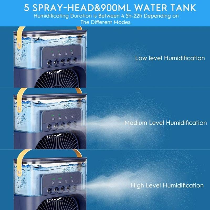 Spray Cooling Fan with Water Can - 600ml Tank, USB Powered, for Home or Travel, view 9