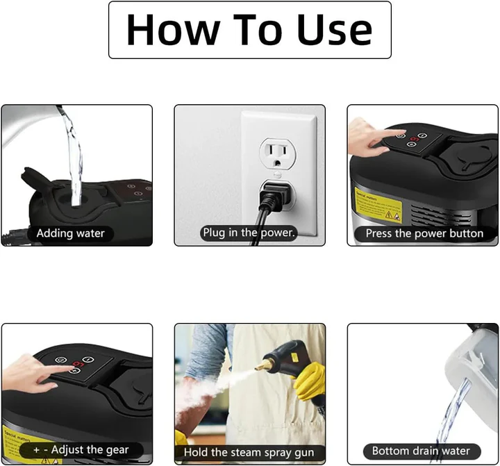 2500W High Pressure Steam Cleaner for Home and Car - Chemical-Free, view 5