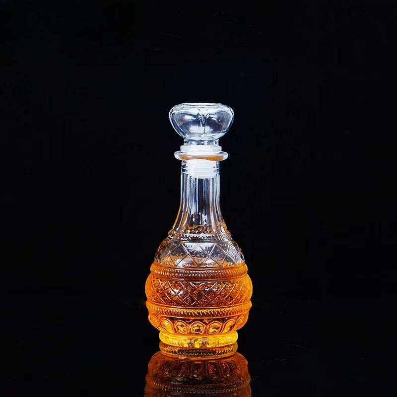 Mini Vintage Glass Decanter - Clear Embossed Glass, 250ml 500ml 800ml, view 11