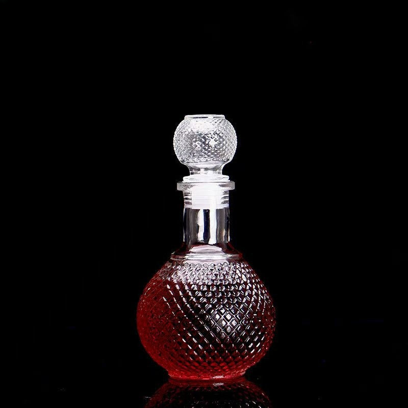 Mini Vintage Glass Decanter - Clear Embossed Glass, 250ml 500ml 800ml, view 13