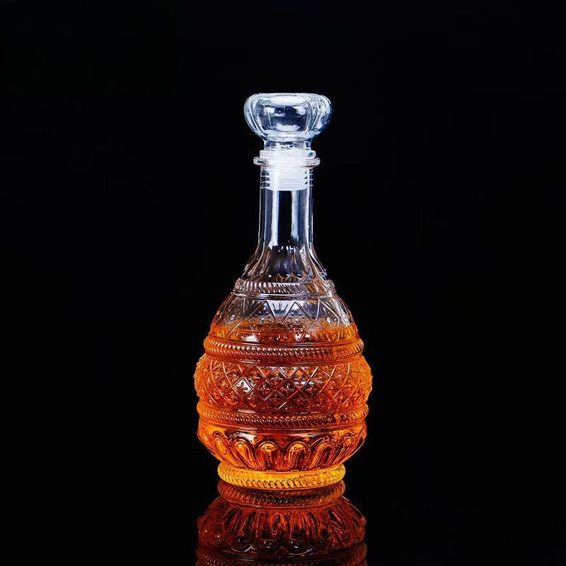 Mini Vintage Glass Decanter - Clear Embossed Glass, 250ml 500ml 800ml, view 15