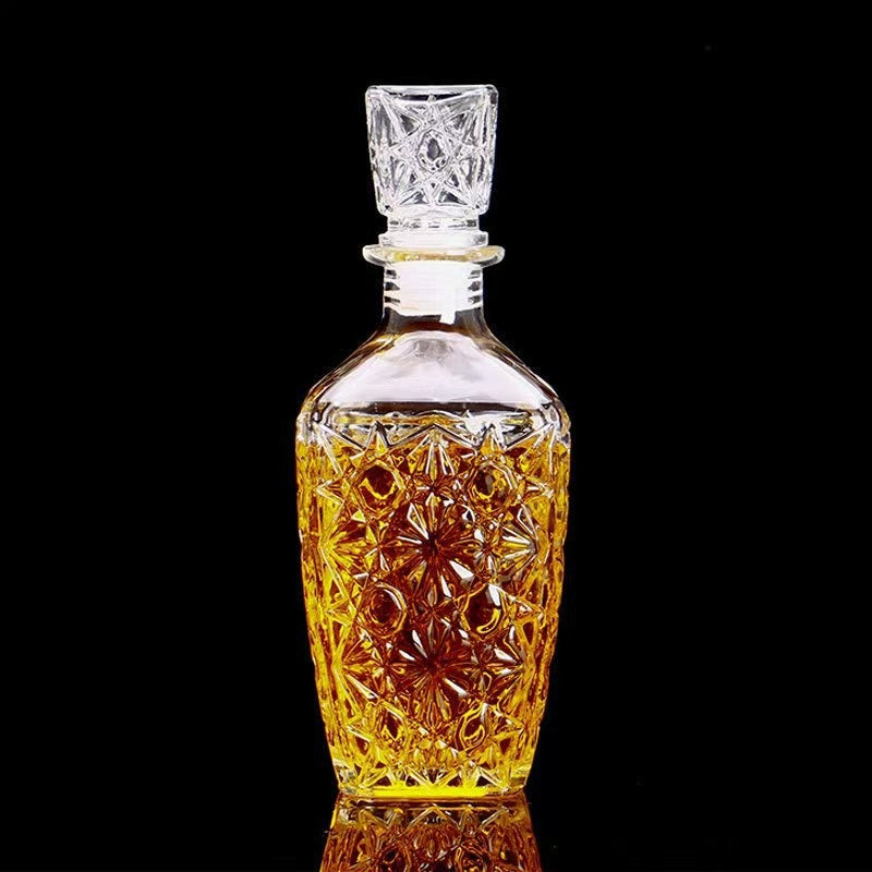 Mini Vintage Glass Decanter - Clear Embossed Glass, 250ml 500ml 800ml, view 16