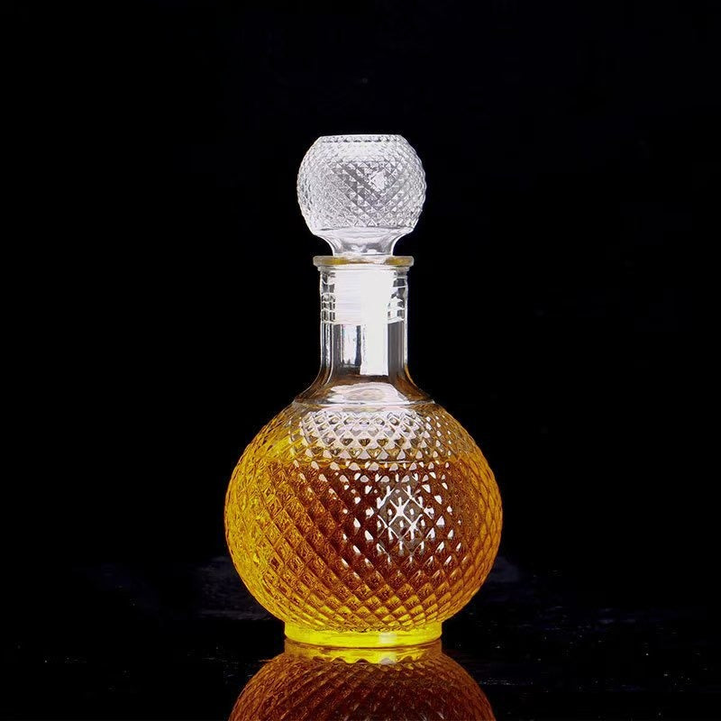 Mini Vintage Glass Decanter - Clear Embossed Glass, 250ml 500ml 800ml, view 17