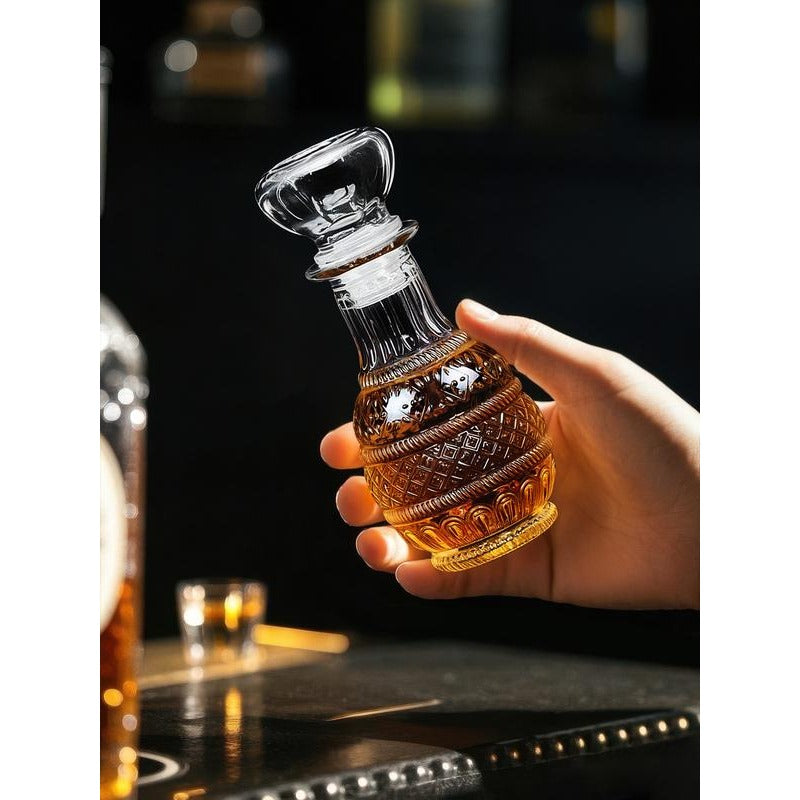 Mini Vintage Glass Decanter - Clear Embossed Glass, 250ml 500ml 800ml, view 2