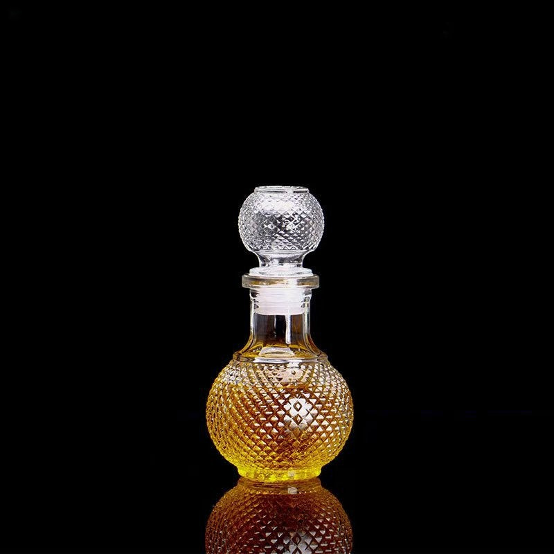 Mini Vintage Glass Decanter - Clear Embossed Glass, 250ml 500ml 800ml, view 9