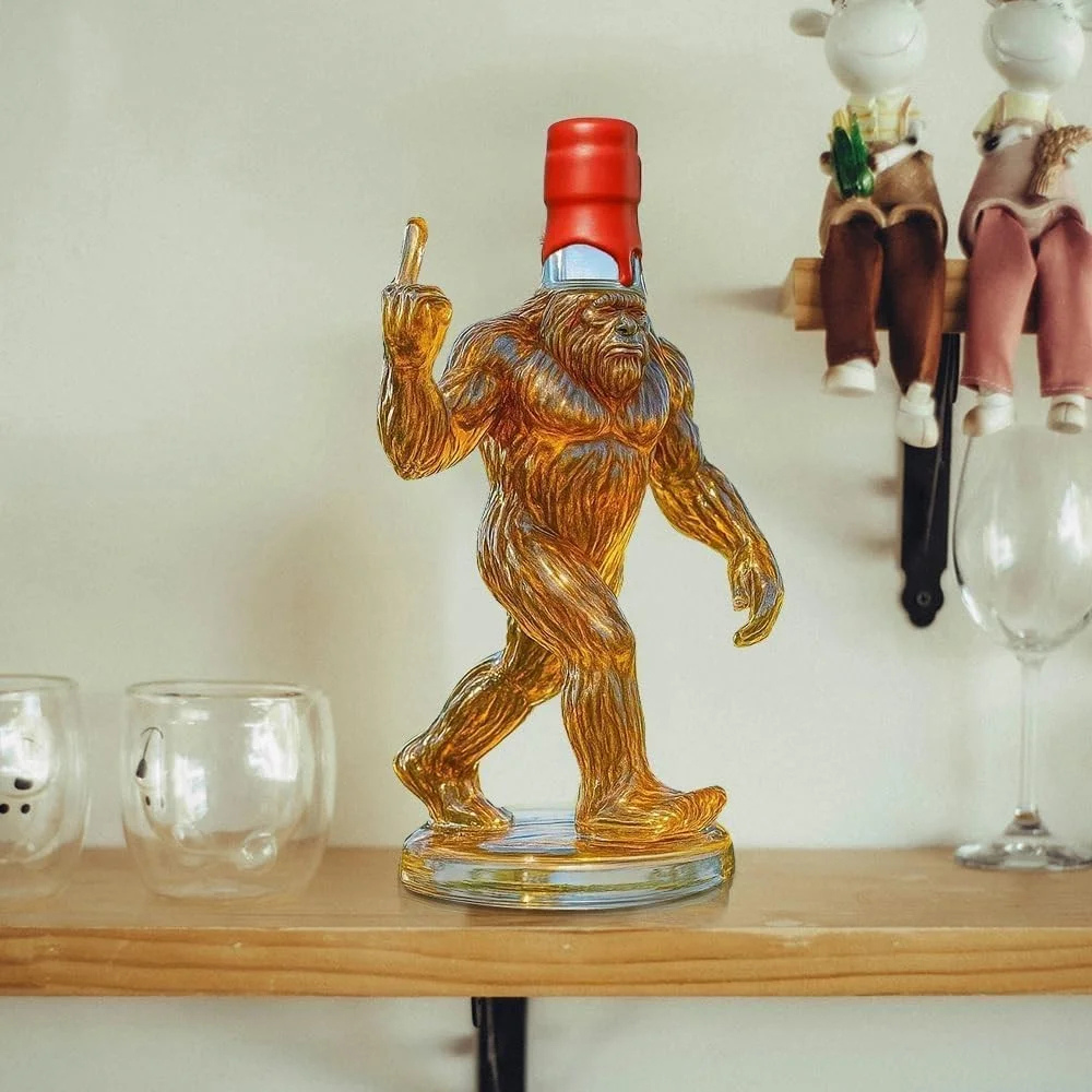 Whiskey Decanter Bigfoot Glass Bottle - 750 ml, Premium Glass, 13 cm Tall, view 11