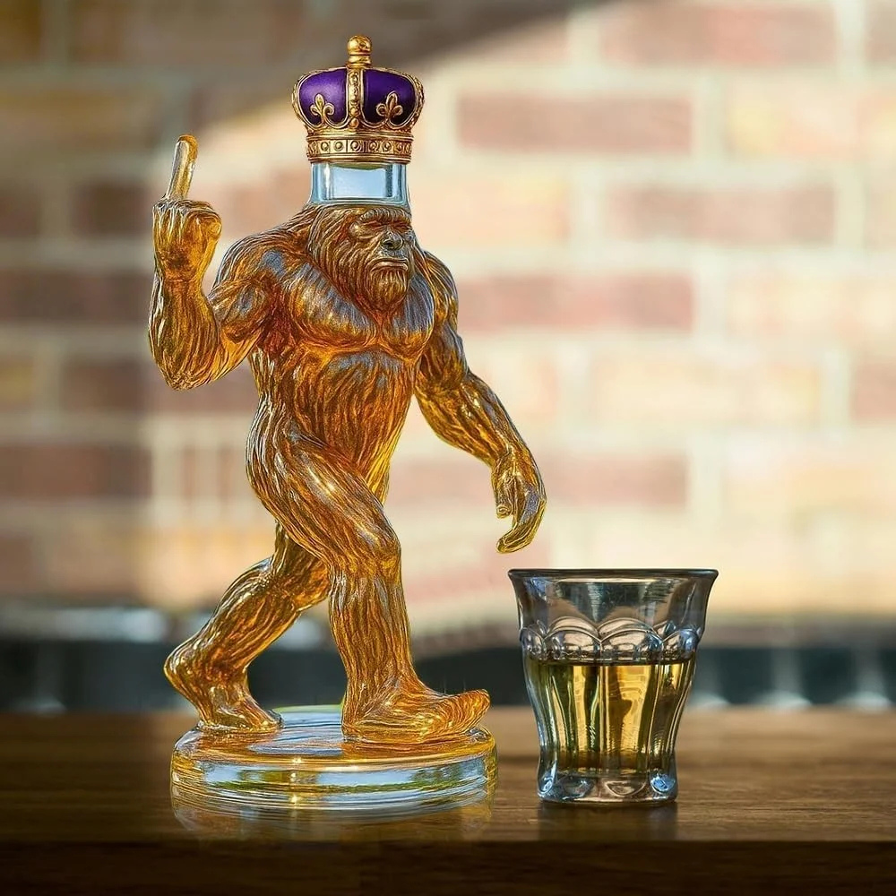 Whiskey Decanter Bigfoot Glass Bottle - 750 ml, Premium Glass, 13 cm Tall, view 9