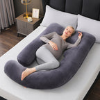 Ergonomic Full-Body Pillow - U-Shape, Removable Cover, for Pregnancy and Nursing, view 2