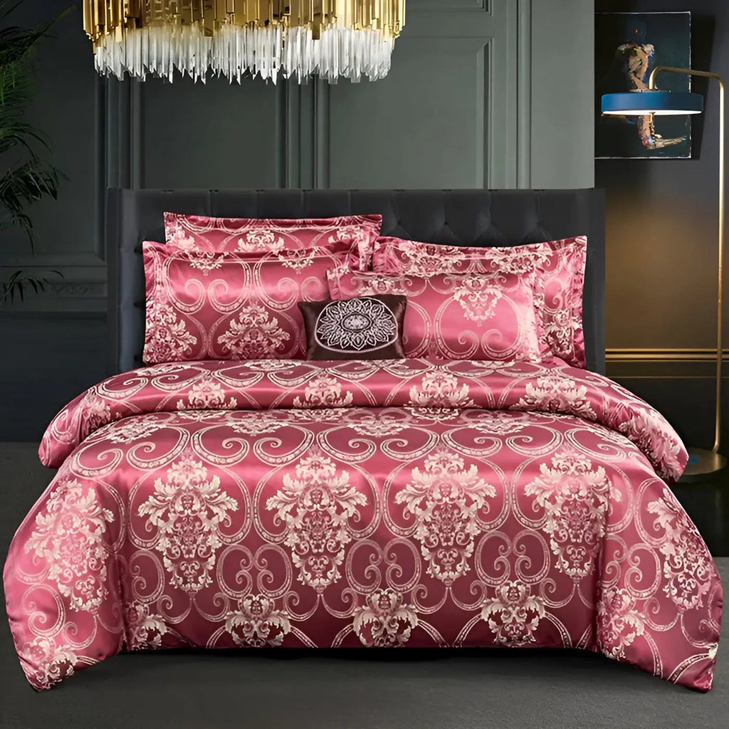 Satin Jacquard Duvet Cover for Luxury Bedroom - Double, Queen, King Sizes, view 11