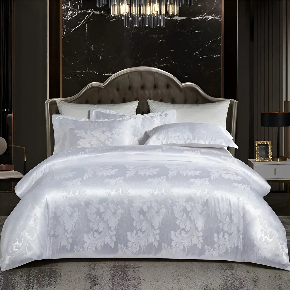 Satin Jacquard Duvet Cover for Luxury Bedroom - Double, Queen, King Sizes, view 15