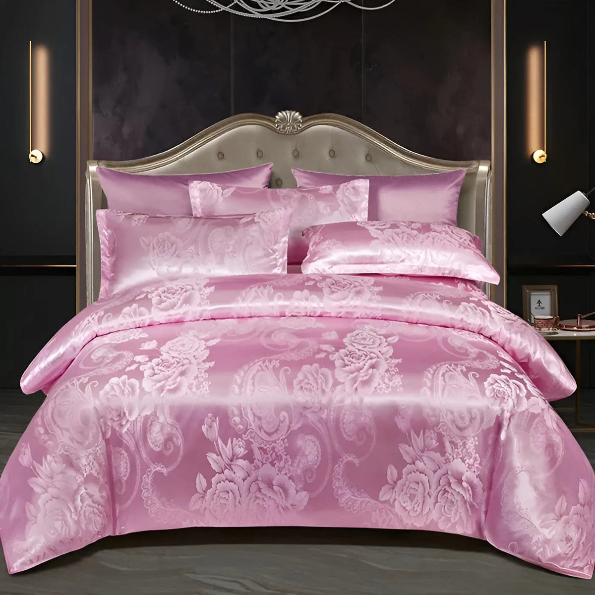 Satin Jacquard Duvet Cover for Luxury Bedroom - Double, Queen, King Sizes, view 16