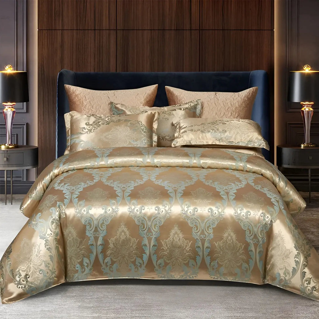 Satin Jacquard Duvet Cover for Luxury Bedroom - Double, Queen, King Sizes, view 18
