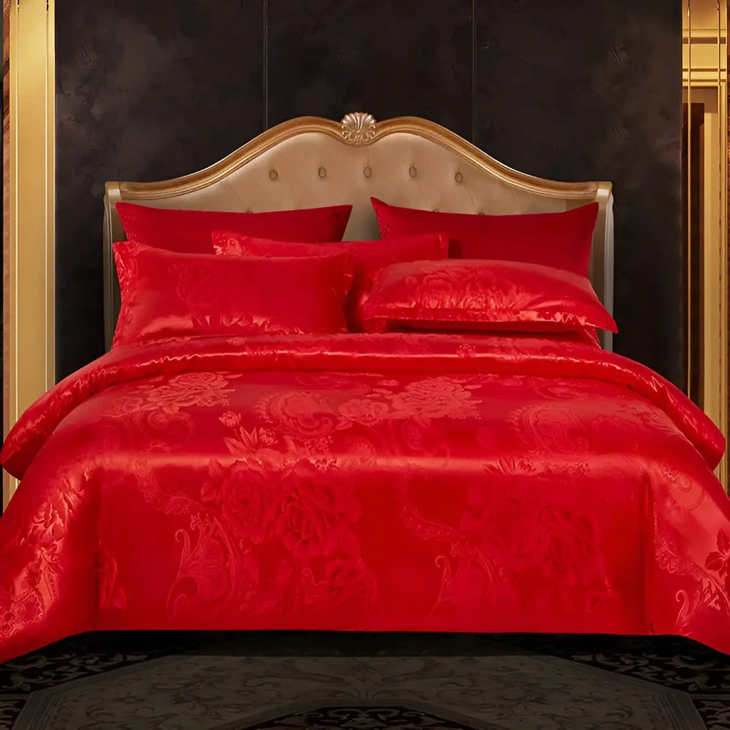 Satin Jacquard Duvet Cover for Luxury Bedroom - Double, Queen, King Sizes, view 19