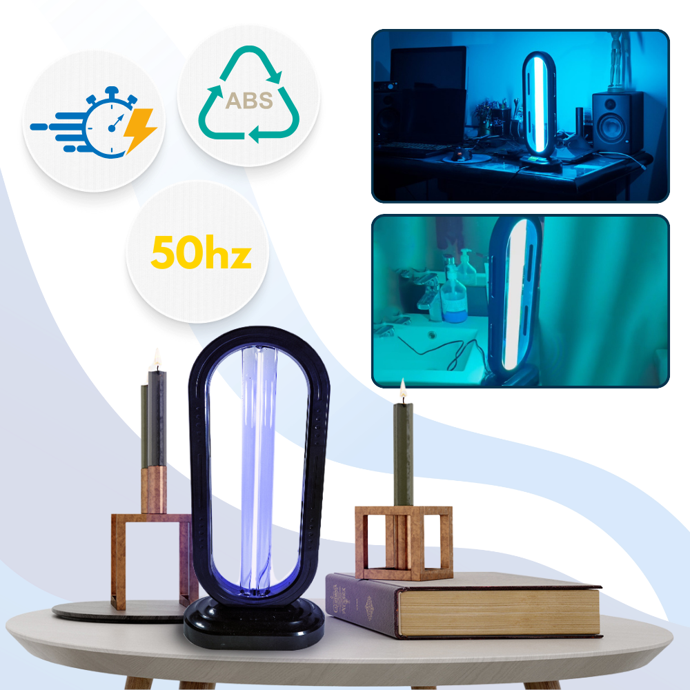 Multi-Surface UV Disinfectant Bulb for Home and Travel - 38W, Uv-C, Black, view 6