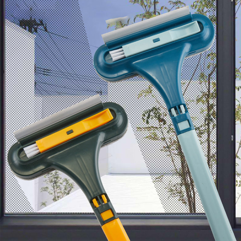 Window Cleaning Tool with Dual-head - Plastic, Blue or Yellow, view 6