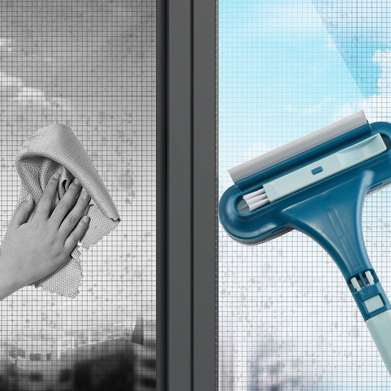 Window Cleaning Tool with Dual-head - Plastic, Blue or Yellow, view 8