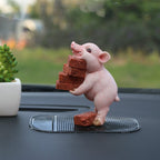 Cute Pig Ornament for Car or Home - Resin Animal Decoration, view 11