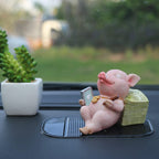 Cute Pig Ornament for Car or Home - Resin Animal Decoration, view 12