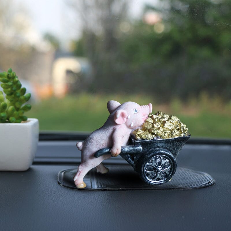 Cute Pig Ornament for Car or Home - Resin Animal Decoration, view 13