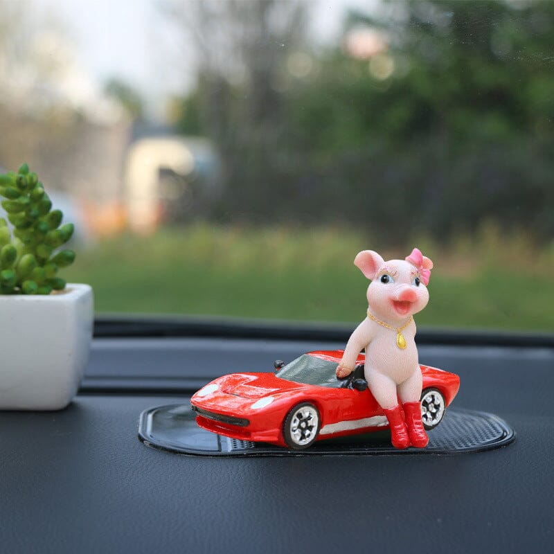 Cute Pig Ornament for Car or Home - Resin Animal Decoration, view 14