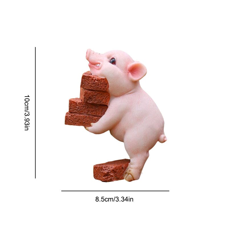 Cute Pig Ornament for Car or Home - Resin Animal Decoration, view 5