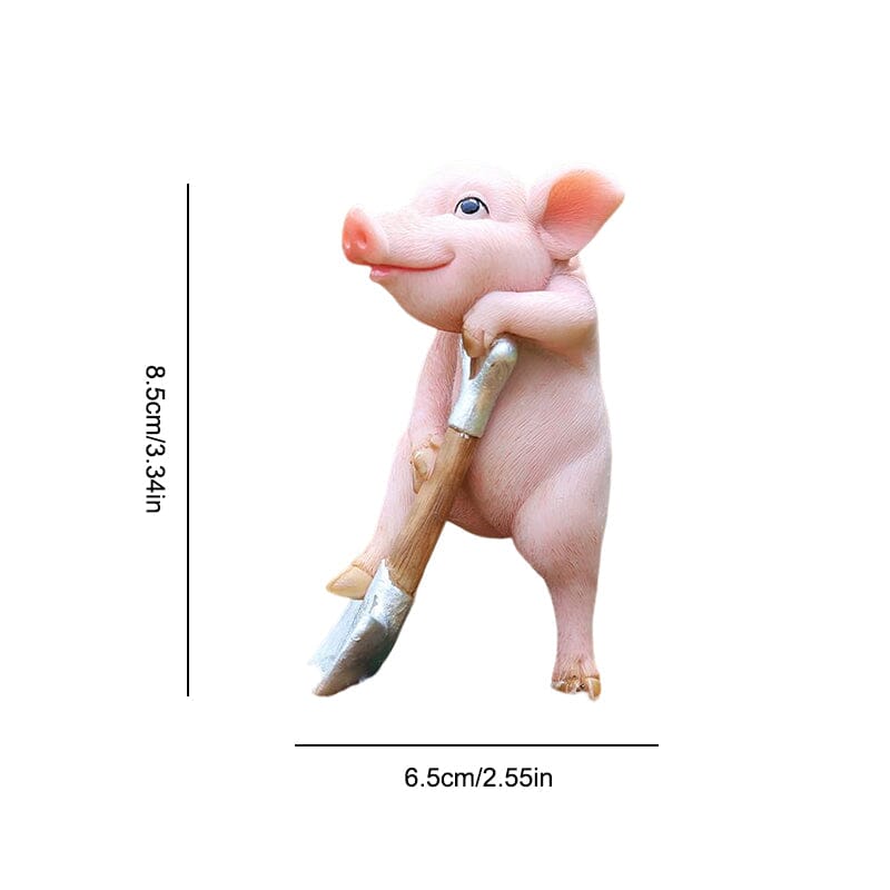 Cute Pig Ornament for Car or Home - Resin Animal Decoration, view 6