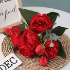 Artificial Peony Bouquet with Blossoms and Buds - Non-Woven Fabric, 30 cm, view 6