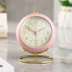 Vintage Style Alarm Clock - Silent, Night Light, Plastic, 10.5 x 9 x 6.5 cm, view 3