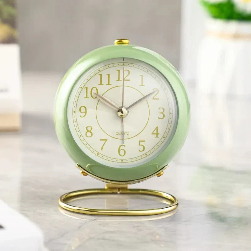 Vintage Style Alarm Clock - Silent, Night Light, Plastic, 10.5 x 9 x 6.5 cm, view 4