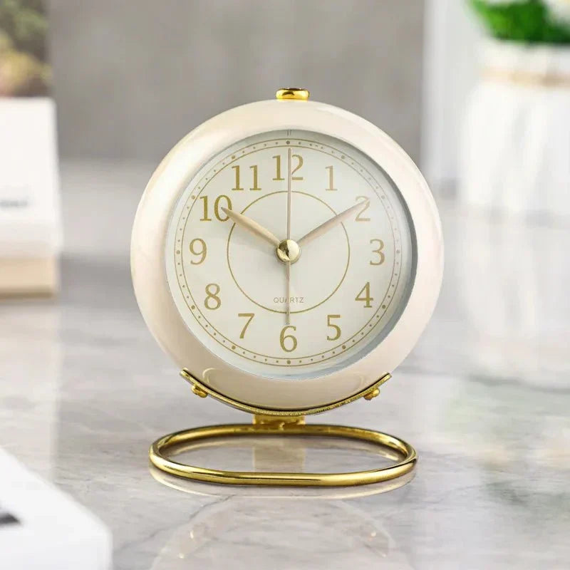 Vintage Style Alarm Clock - Silent, Night Light, Plastic, 10.5 x 9 x 6.5 cm, view 5