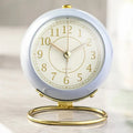 Vintage Style Alarm Clock - Silent, Night Light, Plastic, 10.5 x 9 x 6.5 cm