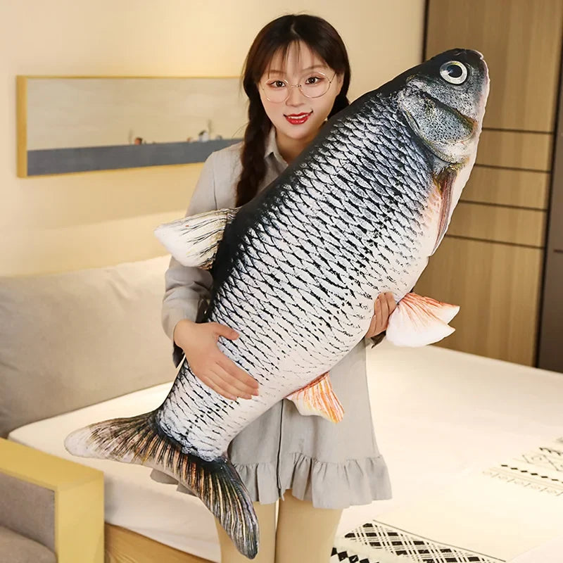 Giant Fish Plush Realistic Pillow - 15.75in x 23.62in, PP Cotton Filling, view 2