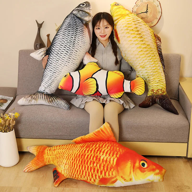 Giant Fish Plush Realistic Pillow - 15.75in x 23.62in, PP Cotton Filling, view 4