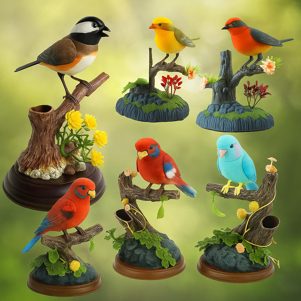 Singing Bird Home Decor Ornament - Voice Activated, 16 cm, Plastic, view 2