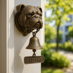 Wall-Mounted Bronze Welcome Bell with German Shepherd Design - 27 x 13 cm, view 3