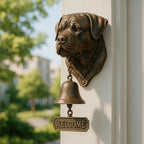 Wall-Mounted Bronze Welcome Bell with German Shepherd Design - 27 x 13 cm, view 5
