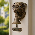 Wall-Mounted Bronze Welcome Bell with German Shepherd Design - 27 x 13 cm, view 7