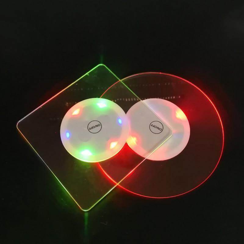 Acrylic Ultra-Thin LED Coaster - 0.3 cm Thick, White or Colourful Light, view 14