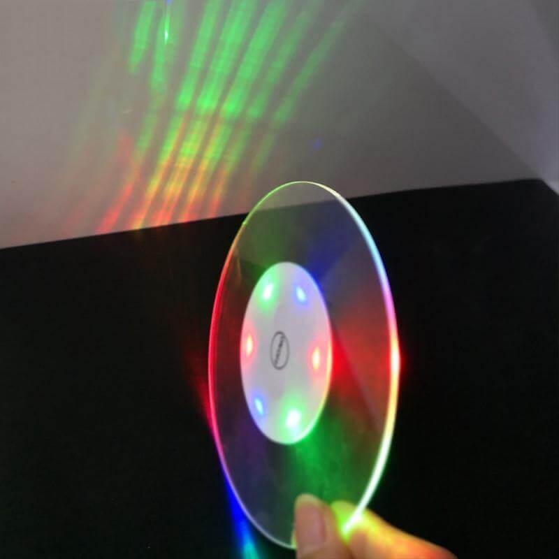 Acrylic Ultra-Thin LED Coaster - 0.3 cm Thick, White or Colourful Light, view 3