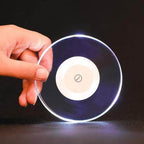 Acrylic Ultra-Thin LED Coaster - 0.3 cm Thick, White or Colourful Light, view 5