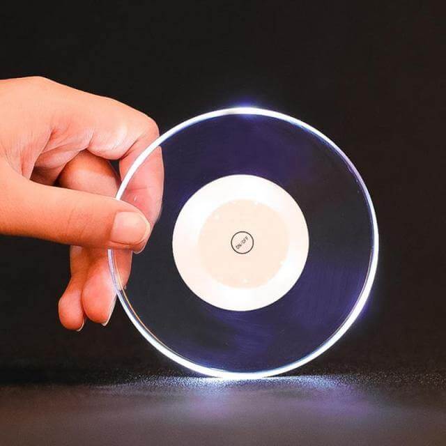 Acrylic Ultra-Thin LED Coaster - 0.3 cm Thick, White or Colourful Light, view 5