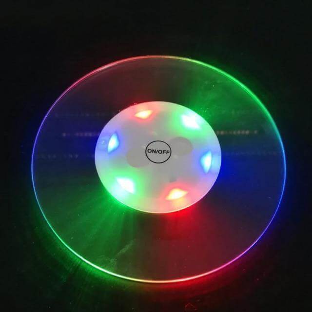 Acrylic Ultra-Thin LED Coaster - 0.3 cm Thick, White or Colourful Light, view 6