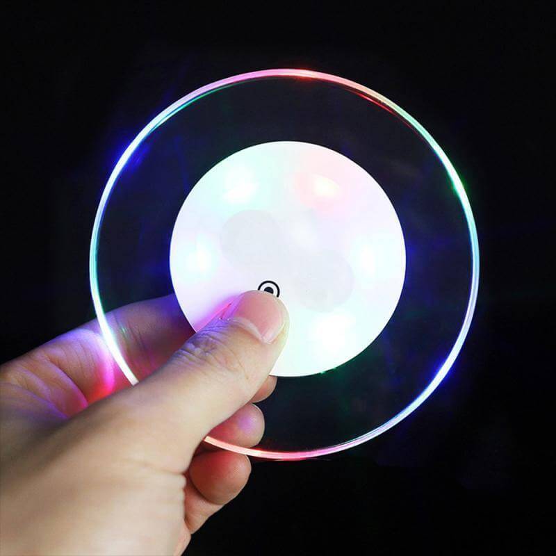 Acrylic Ultra-Thin LED Coaster - 0.3 cm Thick, White or Colourful Light, view 8