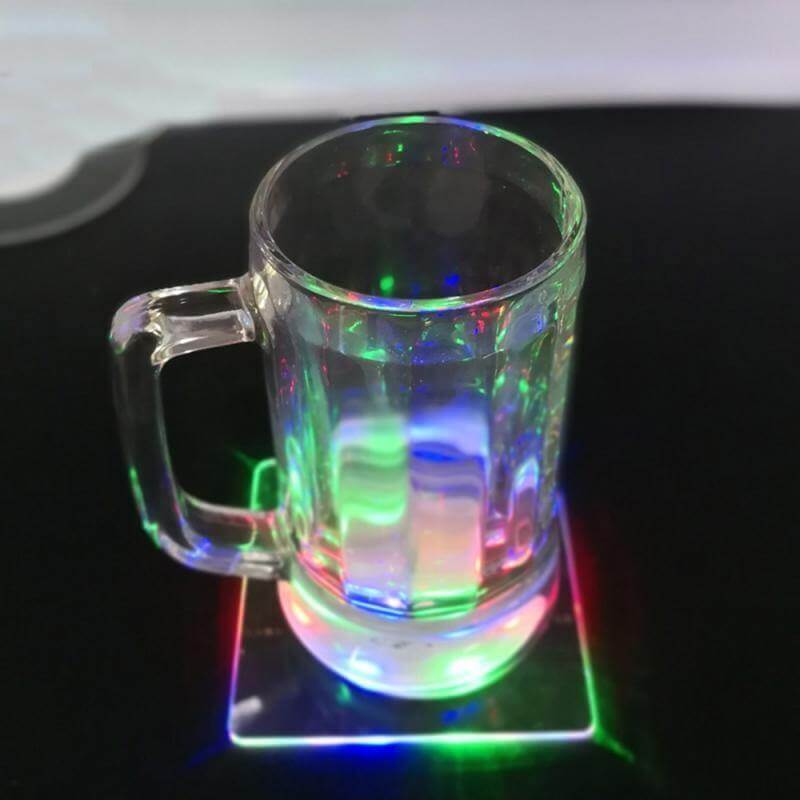 Acrylic Ultra-Thin LED Coaster - 0.3 cm Thick, White or Colourful Light, view 9