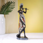 African Female Musician Sculpture - Hand-Painted Resin, 500g, view 2