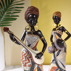 African Female Musician Sculpture - Hand-Painted Resin, 500g, view 5