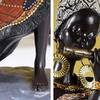 African Female Musician Sculpture - Hand-Painted Resin, 500g, view 7