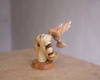 Handmade Hummingbird Feeding on Flower Sculpture - Parasite Wood, Home Decor, view 3