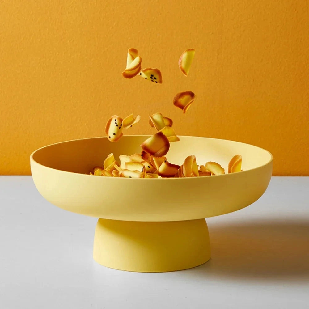 Retro Fruit Bowl with Vintage Leaf Design - Plastic Ceramic-Like Finish, 11.5 cm, view 2